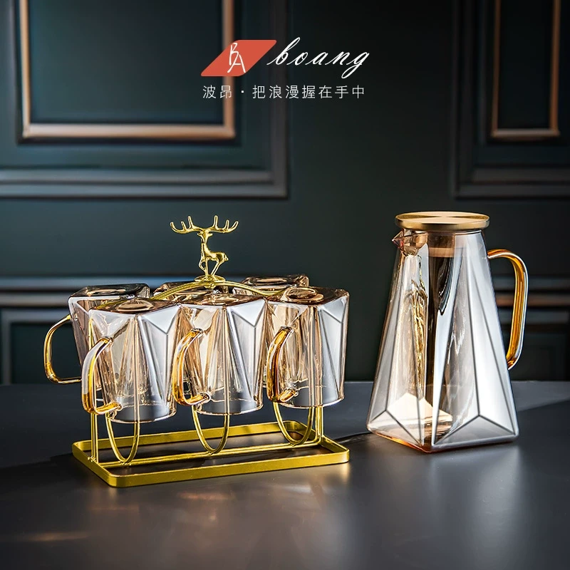 德国高级感玻璃杯家用高档耐热防爆家庭绿茶杯喝水杯子带