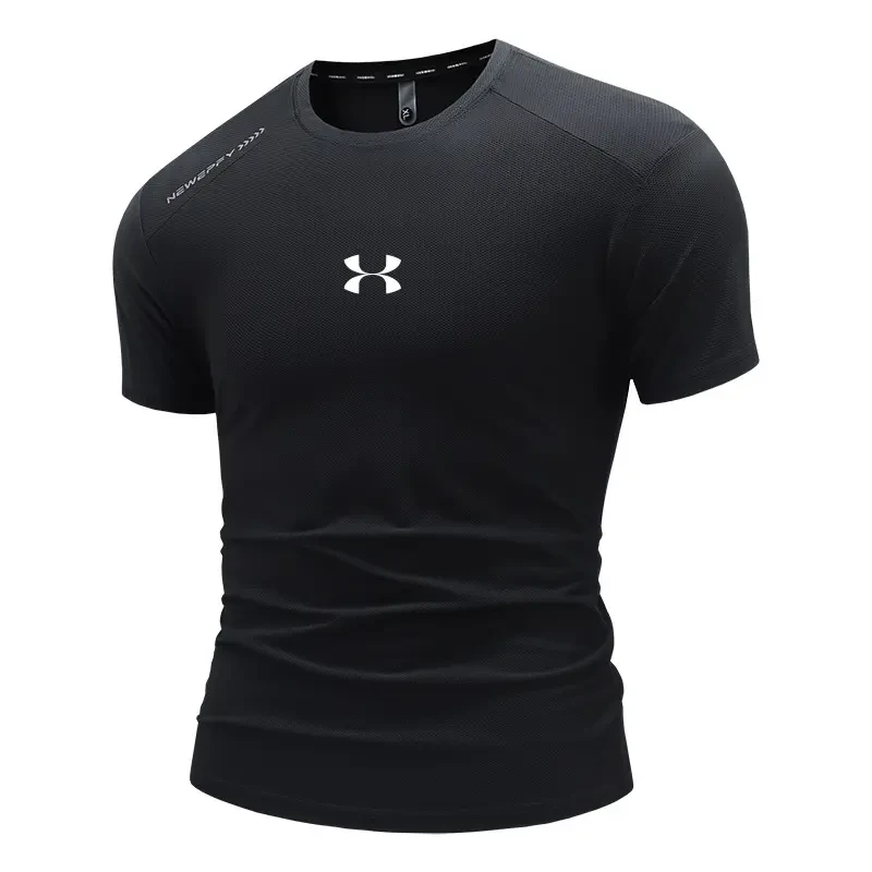 奥莱折扣安德户外速干运动风夏季上衣运动T恤印花日系弹力男透气