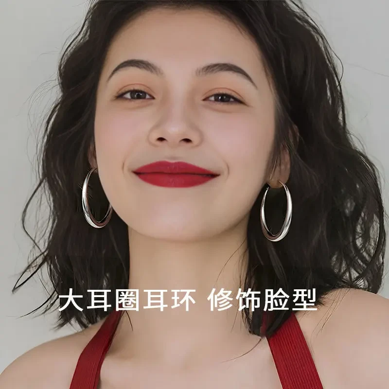 合金耳饰 大耳圈小胖圈耳环素圈2025新款耳钉女小众高级感ins耳饰