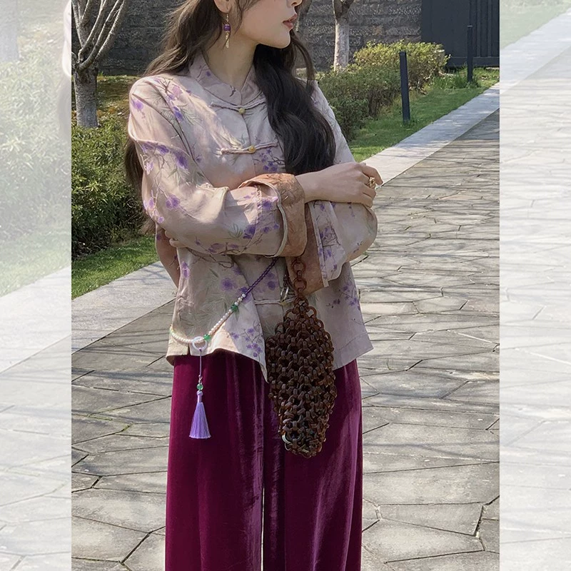 锦瑟阑衫 今年超火的新中式套装 立领外套 QW231065