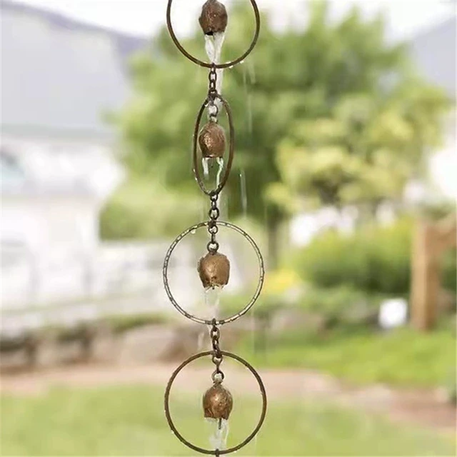 源头工厂steel leaf rain chain 给妈妈的雨链金属户外风铃装饰蝴