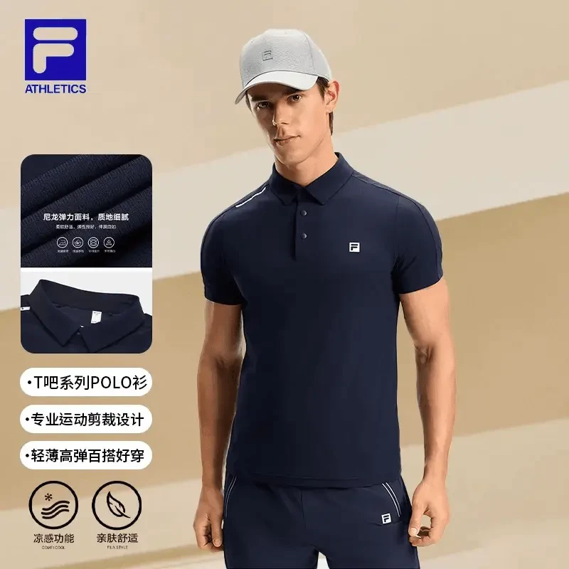 FILA/斐乐男士速干运动POLO衫夏新款运动薄款短袖A11M431110A