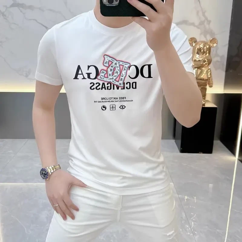 欧货轻奢高品质短袖T恤男时尚休闲夏季潮流百搭半袖印花高端上衣