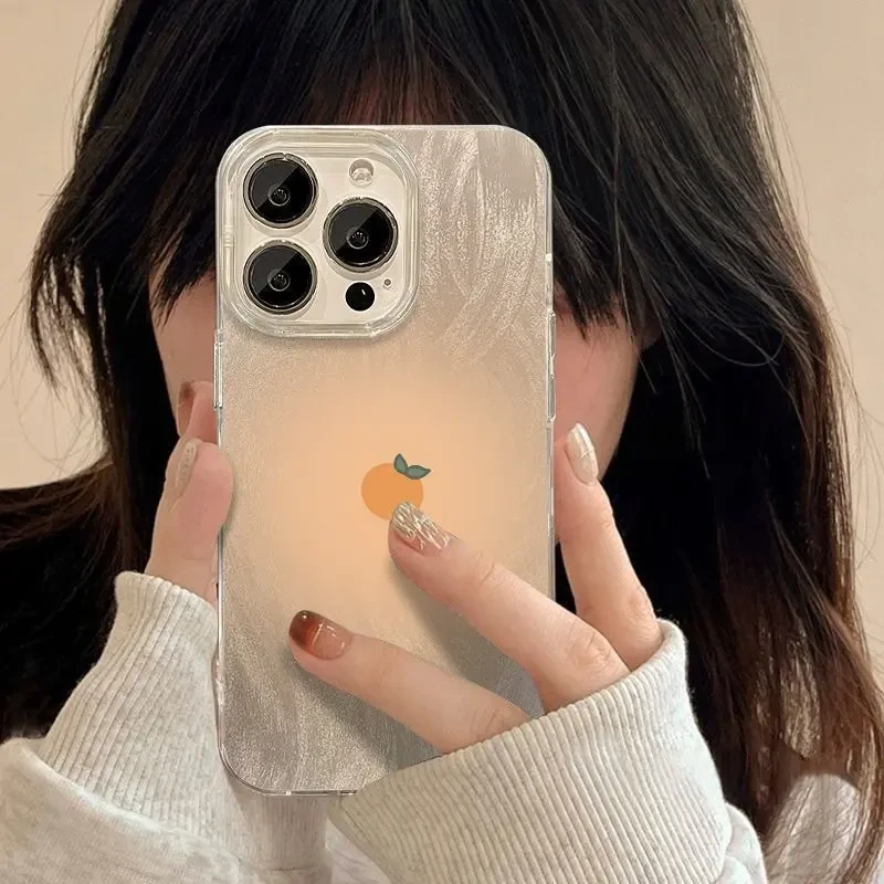 GUSGU/古尚古适用iPhone苹果14PLUS手机壳15pro超薄xr潮晕染橘子