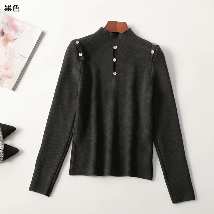 410626冬中长款长袖立领针织衫