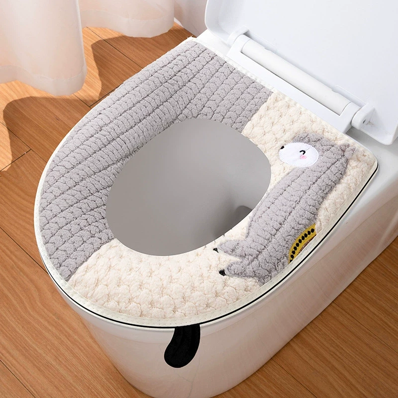 马桶坐垫家用四季通用坐便套防水拉链座便器垫子冬季加厚马桶Dxw