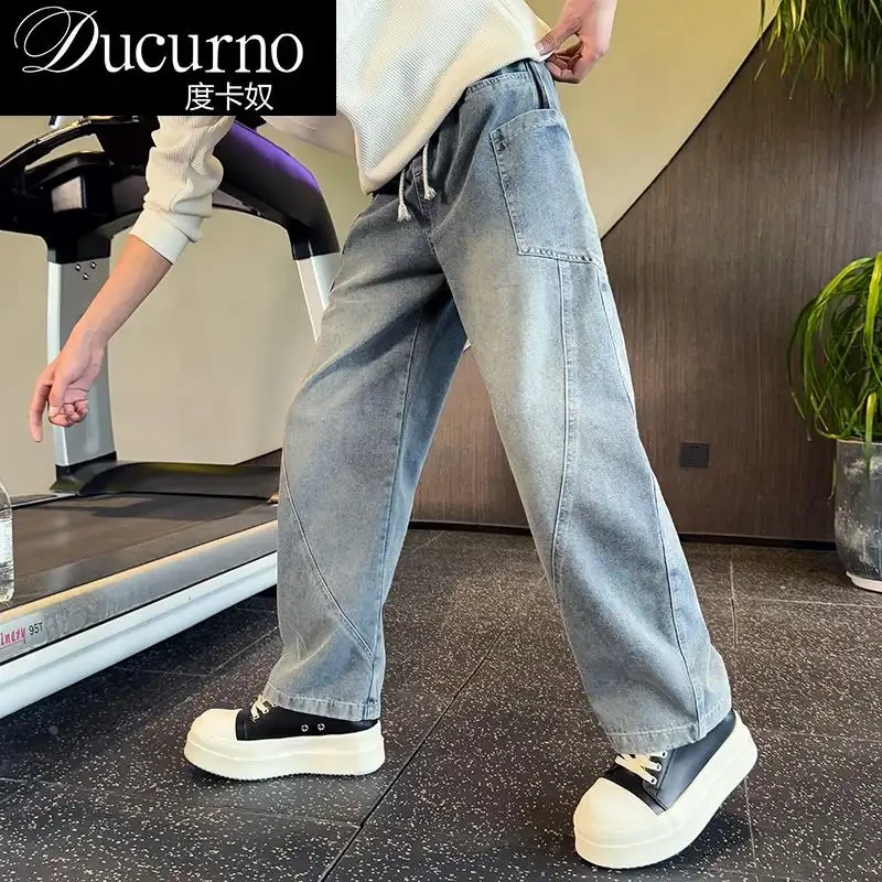 男士新款痞帅潮男裤子高级感直筒牛仔裤男款爆款2025新款春秋季潮