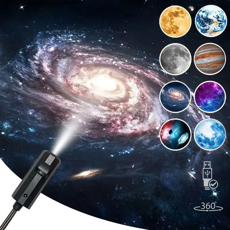【7件套】月球星空灯月球灯卧室创意LED小夜灯投影灯创意设计灯插电