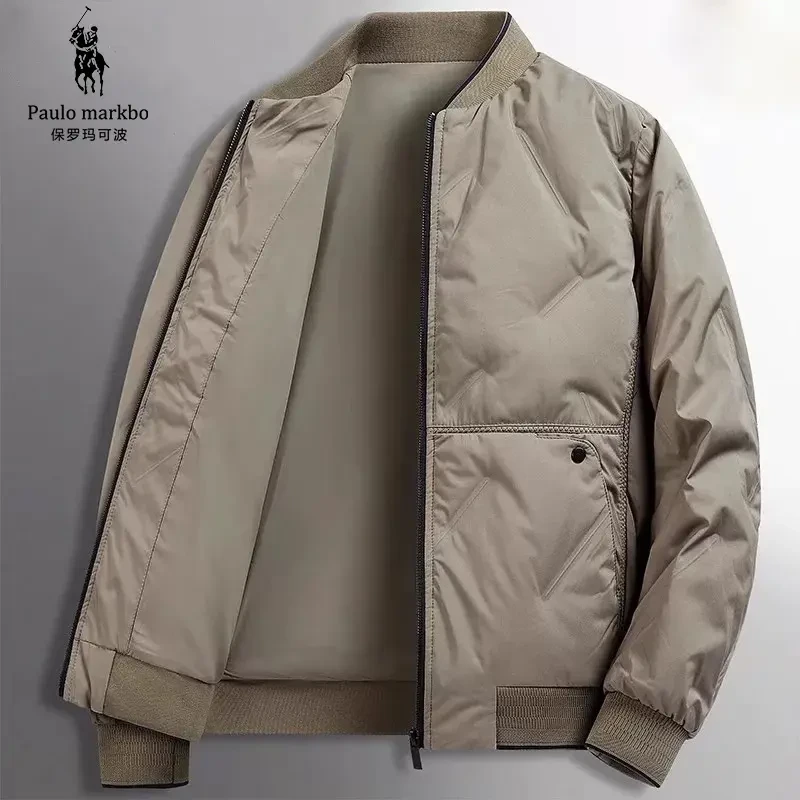保罗秋冬爆款保暖棒球领轻薄棉衣男士加厚防风抗寒休闲男生外套