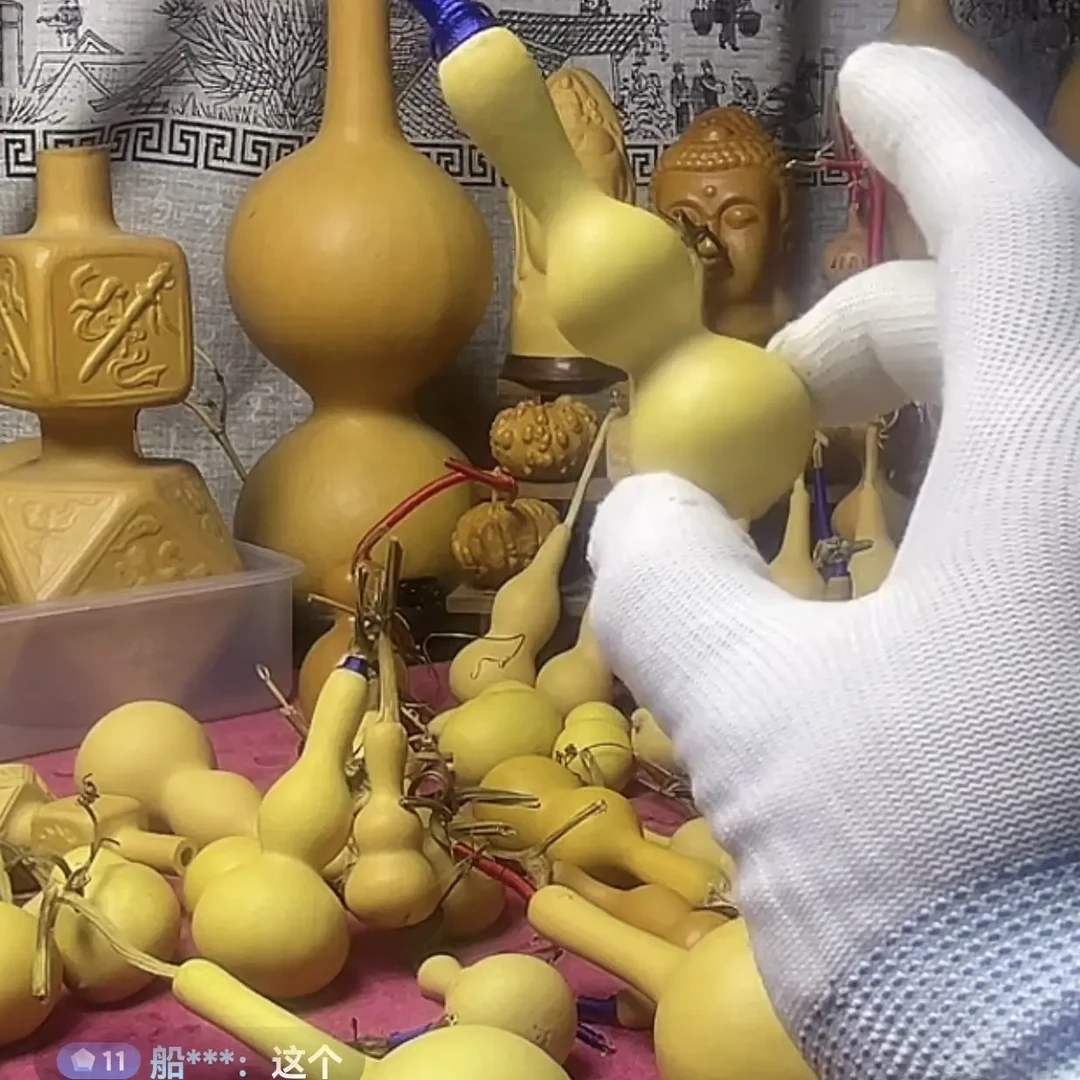 天然精品文玩八宝小葫芦带龙头一物一拍可盘玩手把件