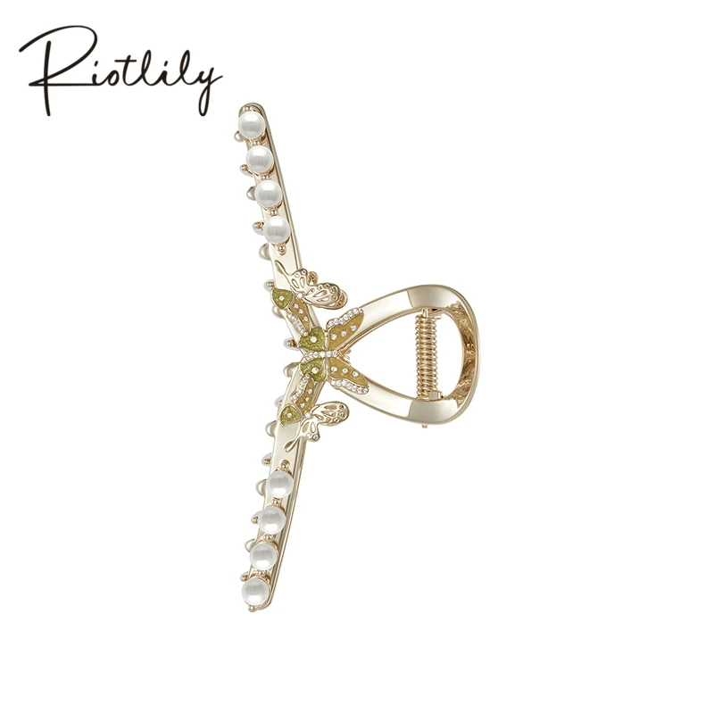 RiotLILY/艾特里里双生之蝶系列抓夹优雅细闪蝴蝶仙气鲨鱼夹气质