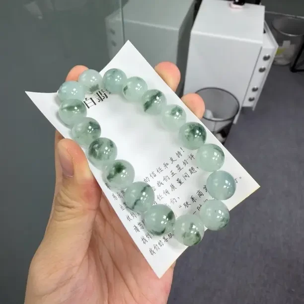 天然A货冰润飘花圆珠手串卡12左右41