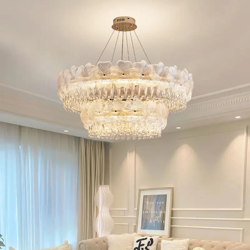 【升级无极遥控】轻奢创意水晶吊灯2025新款法式奶油客厅灯卧室餐厅