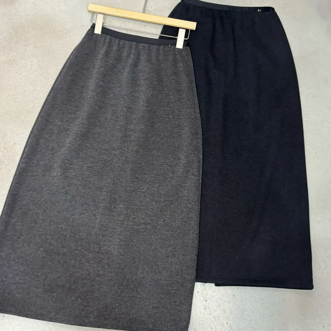 冬季直筒开叉中长款显瘦百搭半身裙