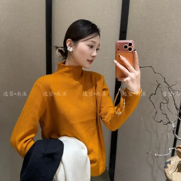 套头款纯色针织女毛针织衫毛衣针织衫百搭长袖