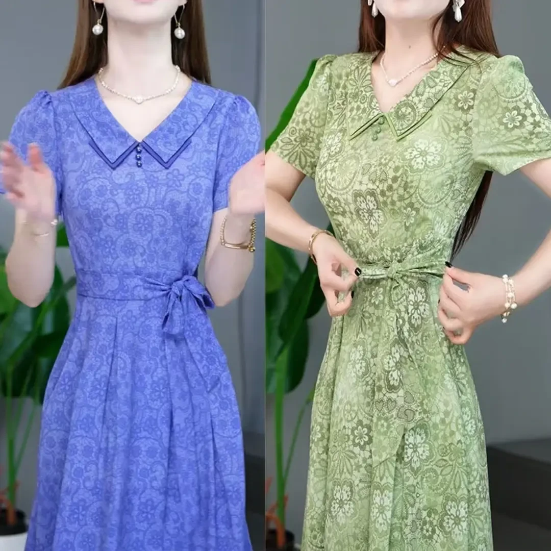 2025显瘦极简风中腰常规款民族风连衣裙气质女装夏季长裙