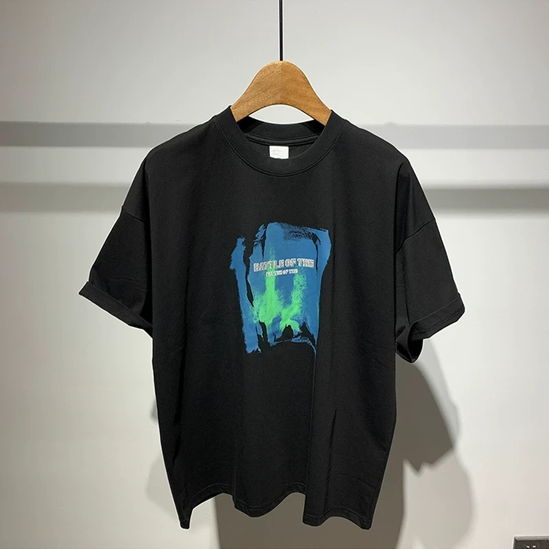 2025新款日系时尚轻奢百搭趣味印花圆领上衣夏季男士休闲短袖T恤