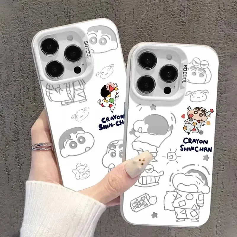 彩银壳蜡笔小新适用苹果16华为oppo小米15vivo荣耀oppo红米iphone