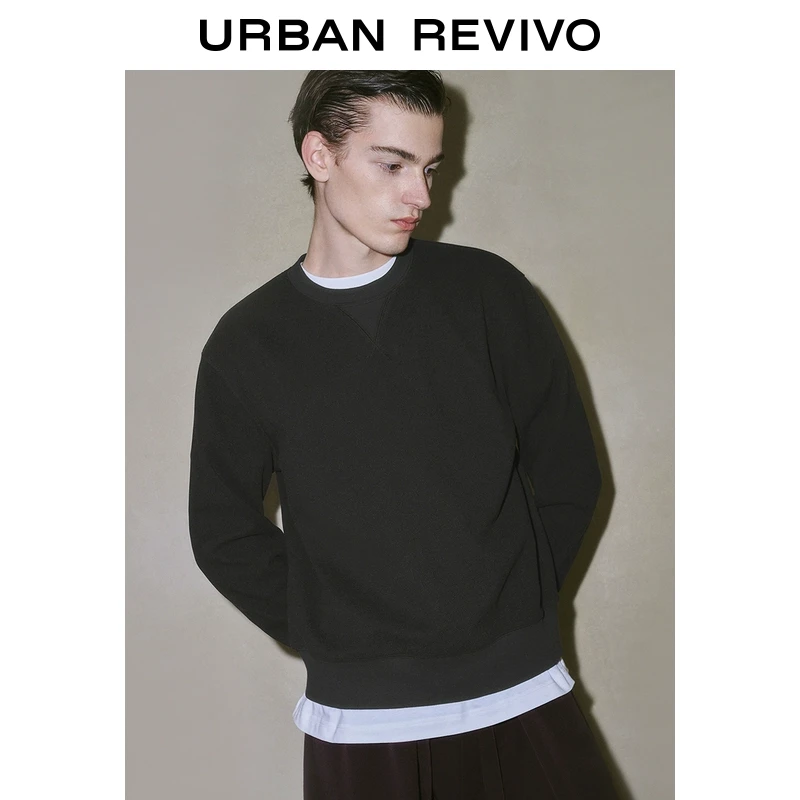 UR2025秋季新款男装休闲简约百搭松弛圆领卫衣UMM450006