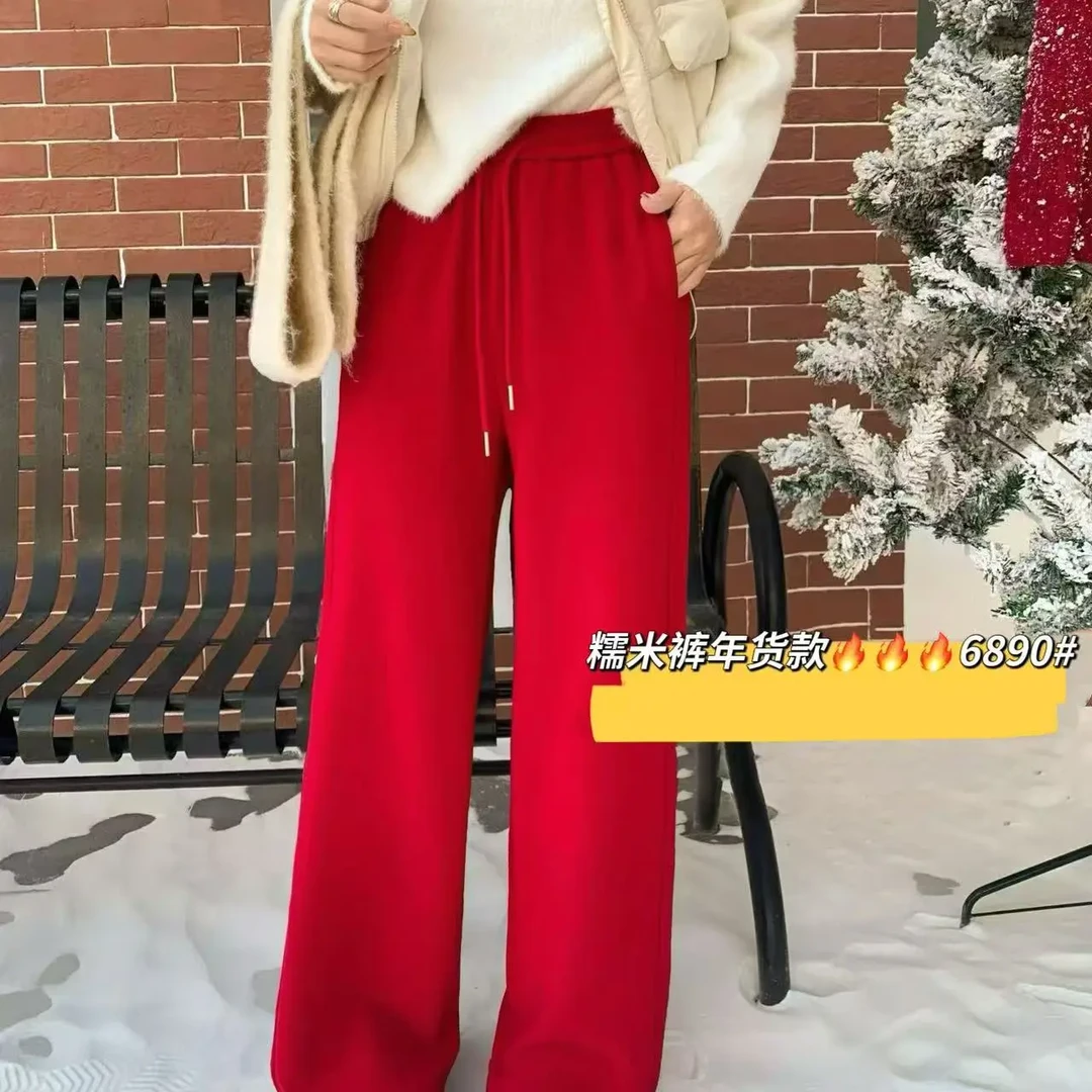 冬季休闲直筒女裤高腰显瘦长裤