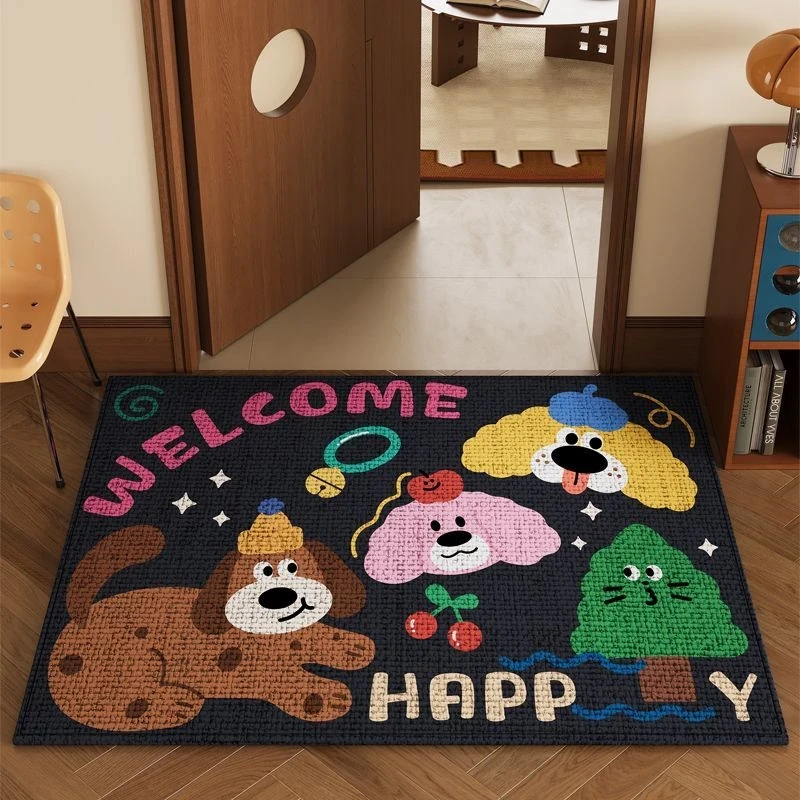 入户门地垫卡通进门垫玄关防滑耐脏地毯入门户门外卡通脚垫家用