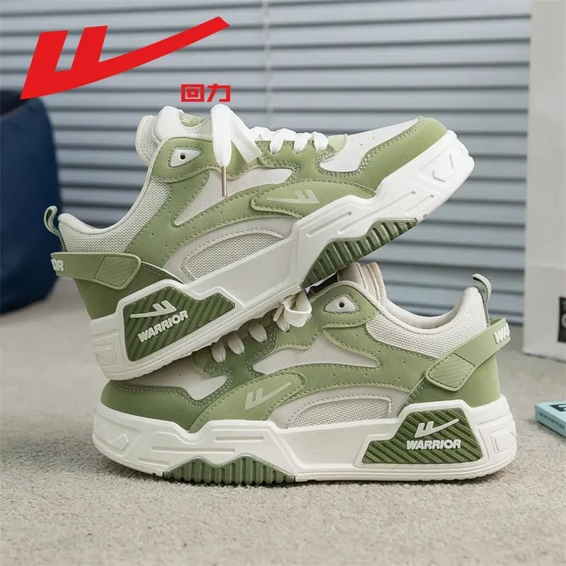 回力女鞋夏季2026新款厚底休闲板鞋百搭抹茶绿小众运动面包小白鞋