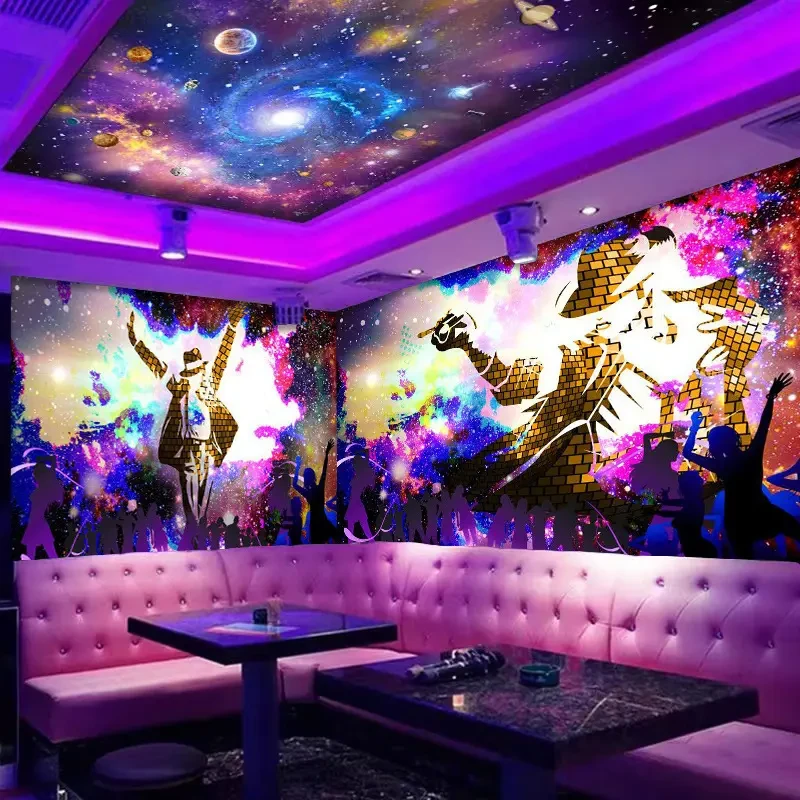 KTV包房壁纸音乐酒吧mj杰克逊墙布夜总会店包厢闪光壁画墙壁贴画