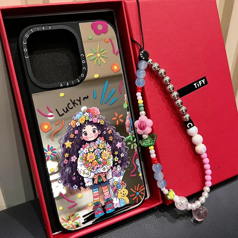 caseti卷发小女孩苹果fy磁吸手机壳小众高级壳iPhone123456promax