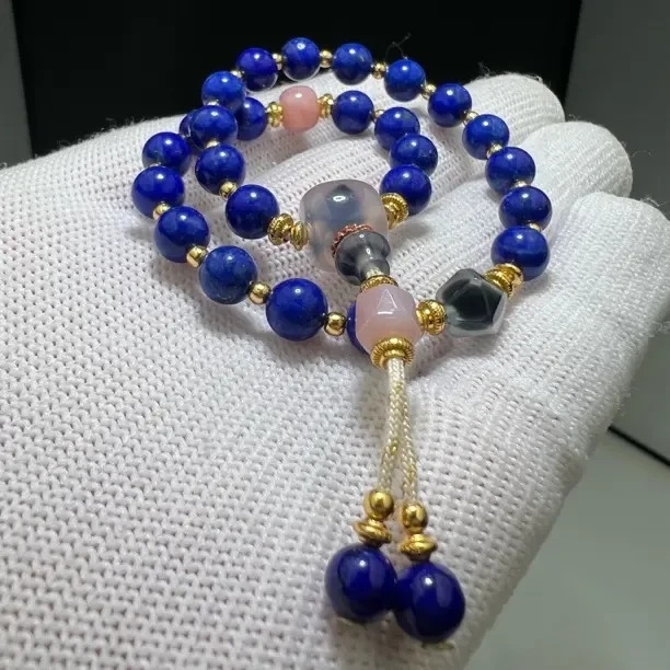 高品青金石手持圆珠