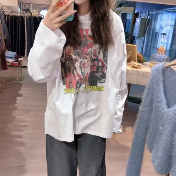 秋季新款纯棉长袖T恤宽松百搭