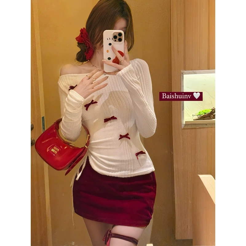 白水女【清清款】绑带女秋冬设计感显瘦包臀短半裙 B41248060