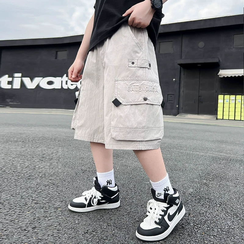 男童裤子夏装2025新款儿童夏款工装裤中大童男孩夏款休闲五分裤潮