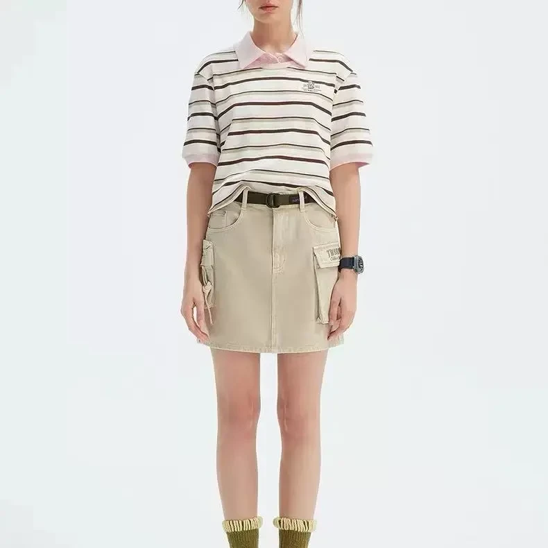 TeenieWeenie小熊工装短裙女25年夏季新款TTWJ253713T半身裙半裙