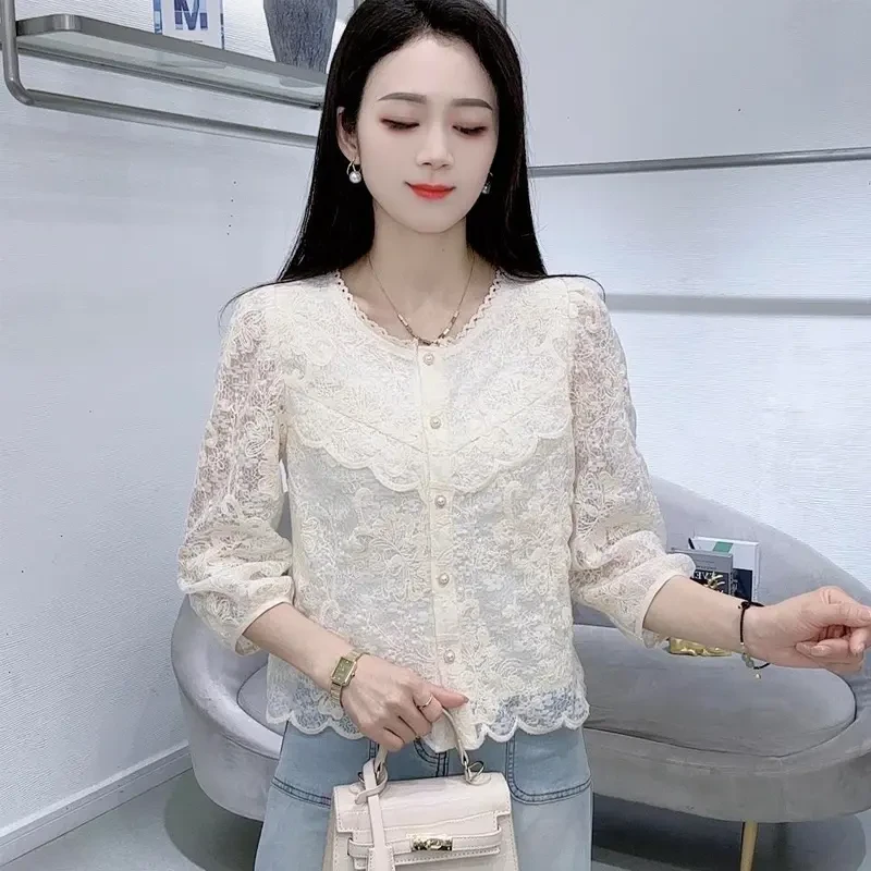 时尚设计感开春小衫女2025春季新款韩系休闲百搭减龄八分袖开衫潮