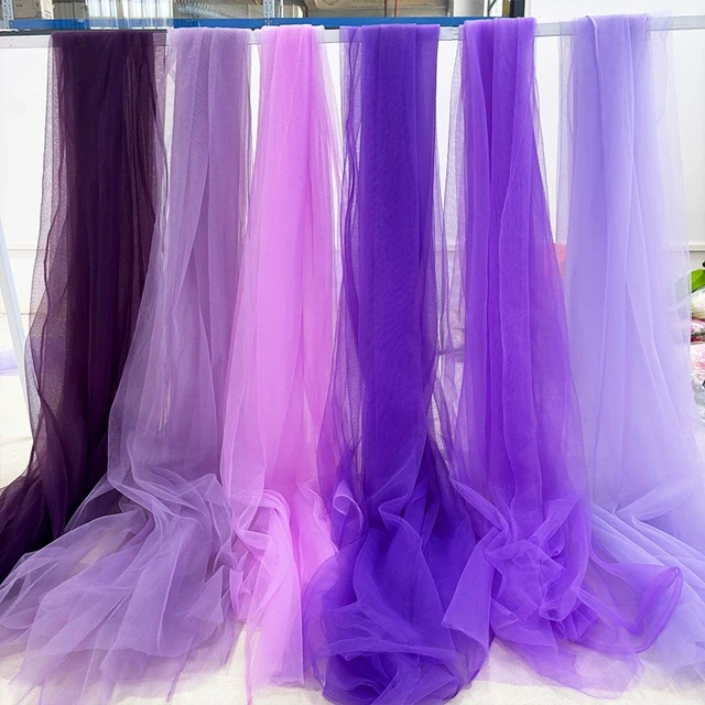 紫色淡紫色软纱幔婚礼迎宾背景瀑布纱美容院活动舞台房间布置网纱