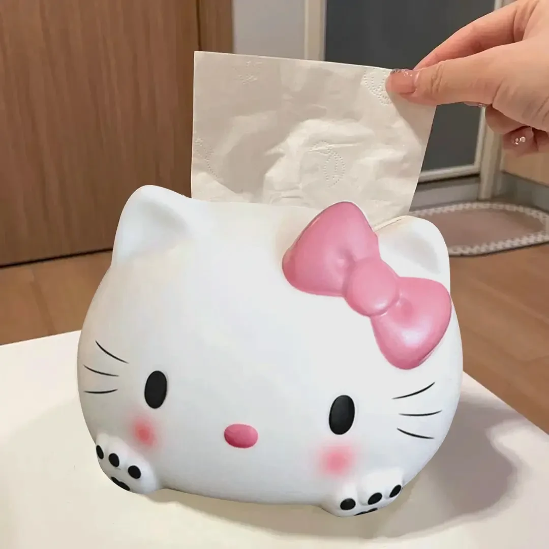 家用创意凯蒂猫纸巾盒hellokitty可爱桌面摆件少女心KT猫抽纸筒