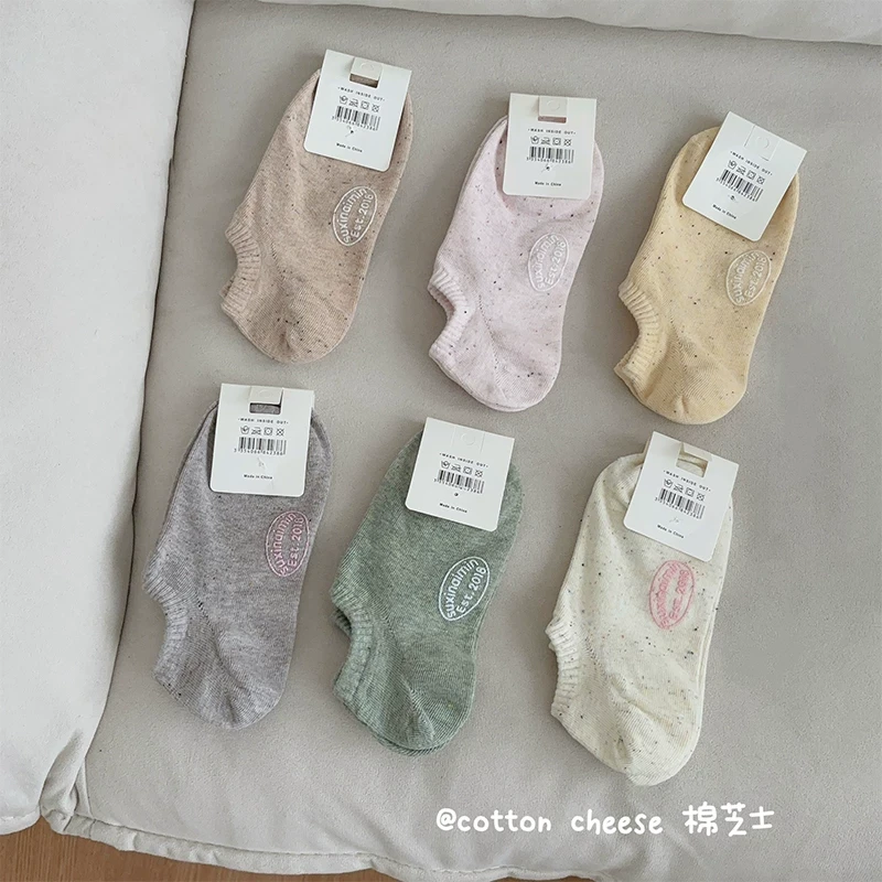 点子纱复古纯色船袜女夏季薄款低帮浅口隐形袜防滑不掉跟短袜