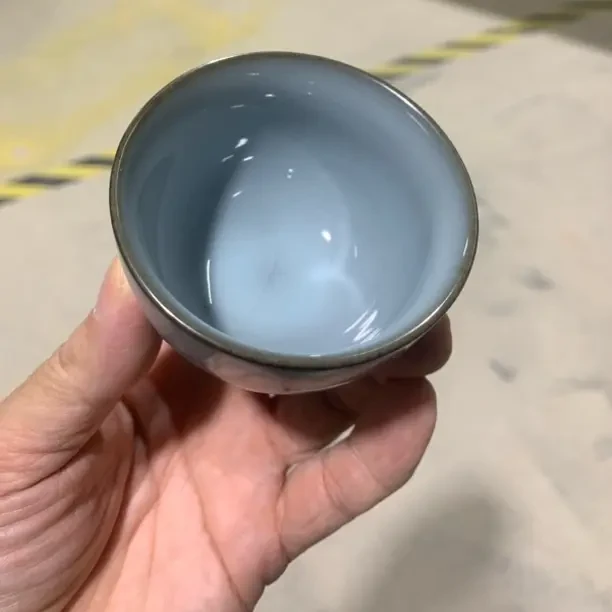 宋官天青出筋陶瓷茶杯主人杯功夫品茗杯