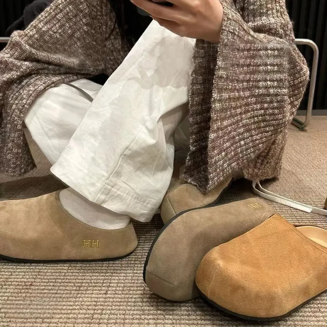 复古勃肯鞋女2025春季新款百搭厚底休闲包头半拖鞋懒人女鞋穆勒鞋