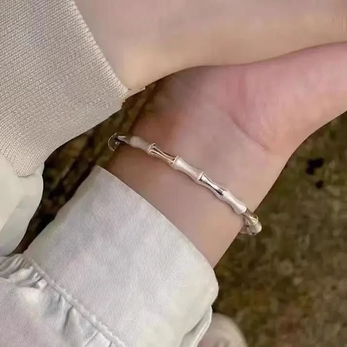 合金手镯 合金手镯竹节手镯女年轻款竹报平安足手环送女友情人节