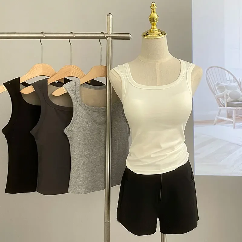 带胸垫2025新款爆款夏装抹胸罩杯一体百搭吊带背心内搭衣服2585