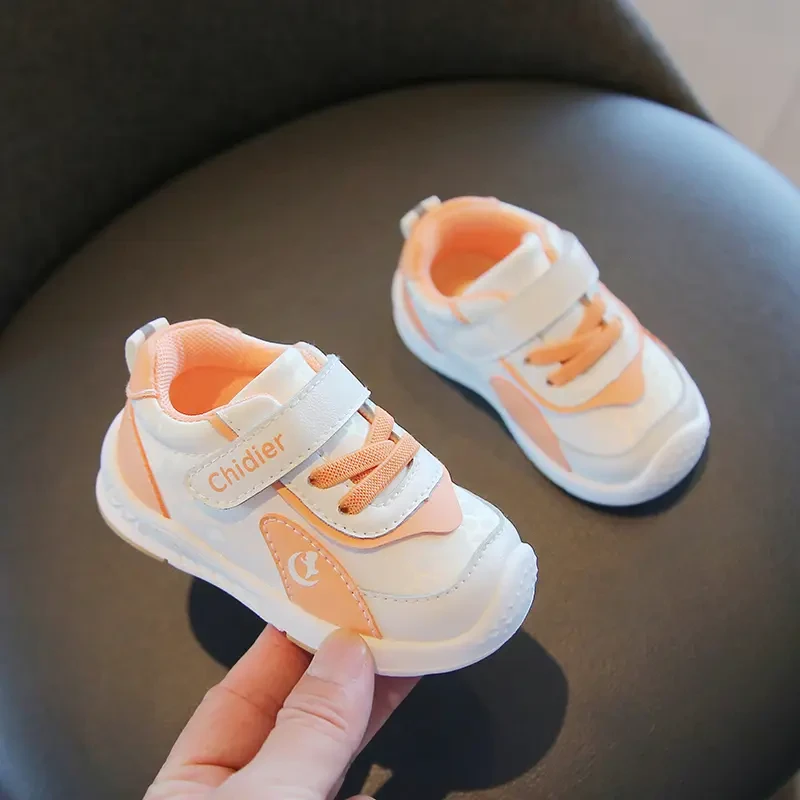 春秋季皮面小童机能鞋软底宝宝学步鞋防滑婴儿鞋女童透气休闲鞋子