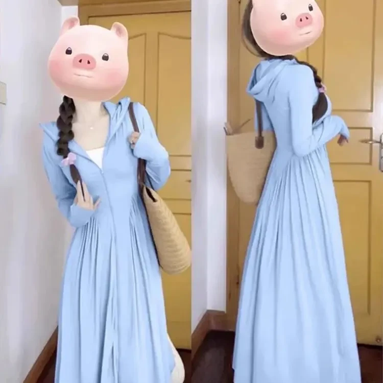 防晒衣女2025新款夏季透气防紫外线户外超长款冰丝防晒轻薄外套GM