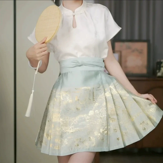 寻汉记海市蜃楼-【短款马面裙】重工织金纱夏季通勤薄款日常百搭