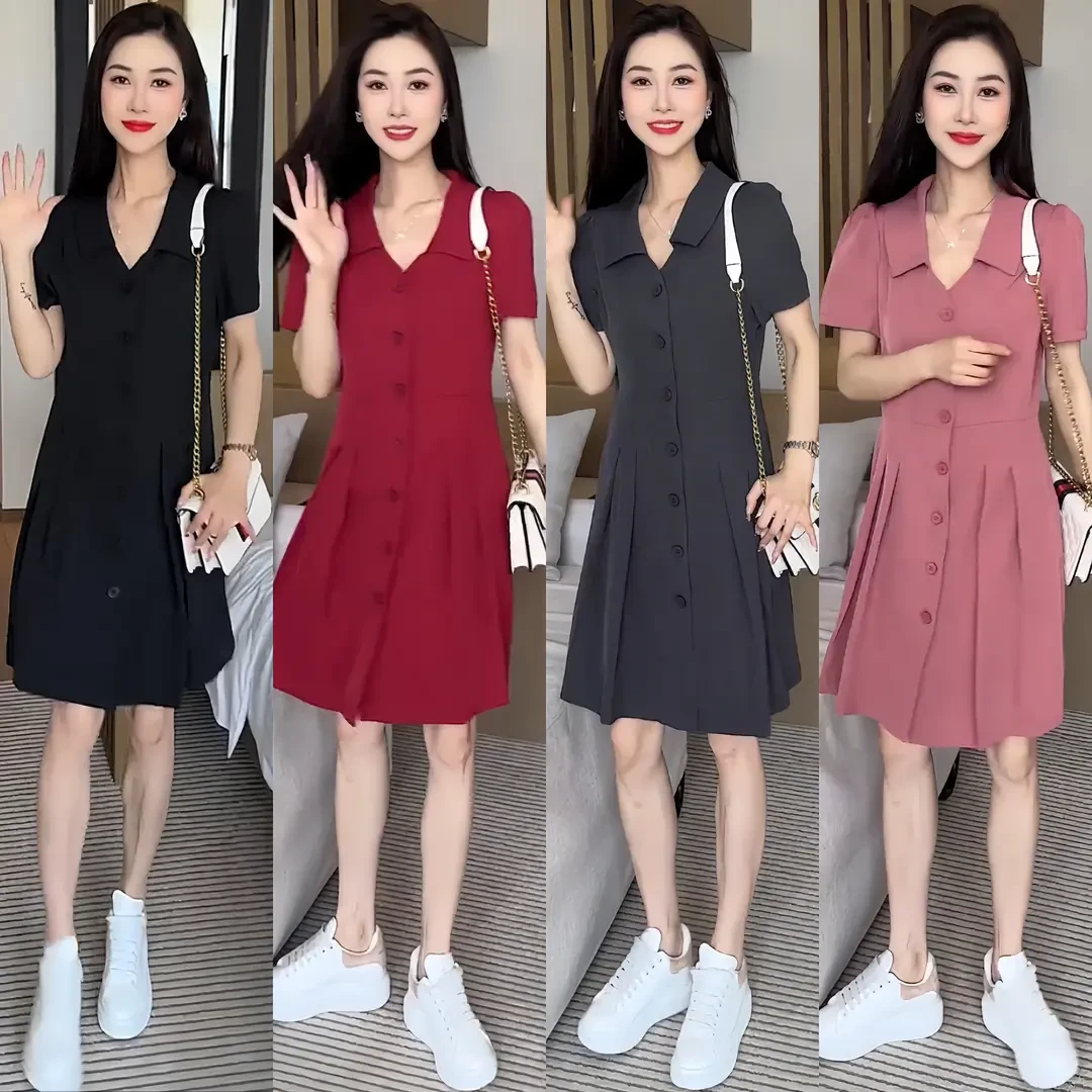 小个子高级时尚洋气西装裙子百褶连衣裙新款2025夏季收腰显瘦气质