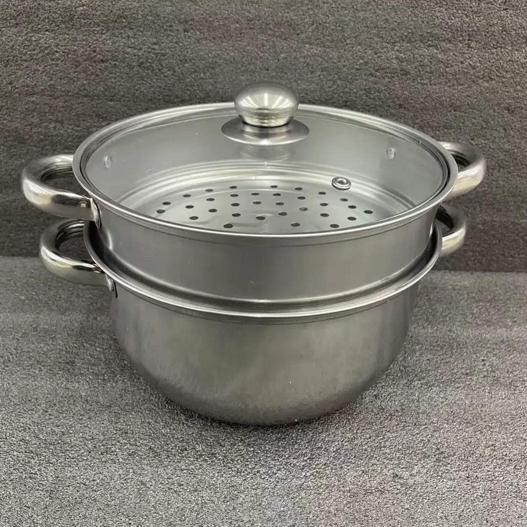 KP-008-不锈钢双层蒸锅上蒸下煮食品级不锈钢汤锅蒸锅
