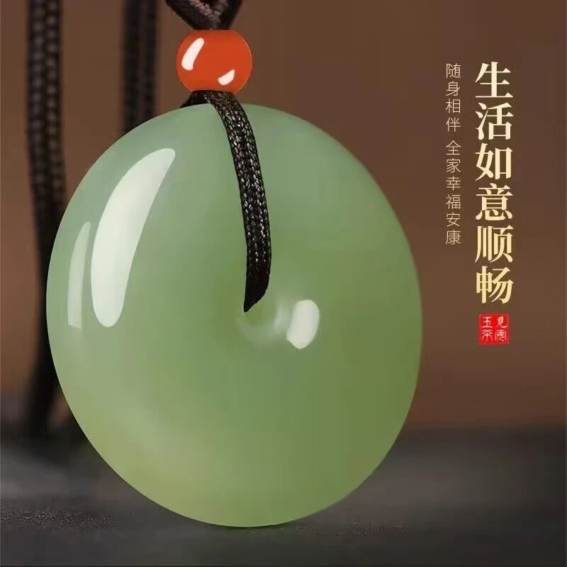 非金属玻璃吊坠 平安扣吊坠圆形男款女款项链挂件