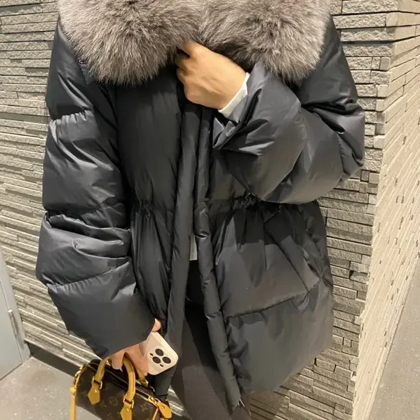 狐狸大毛领可收腰显瘦外套