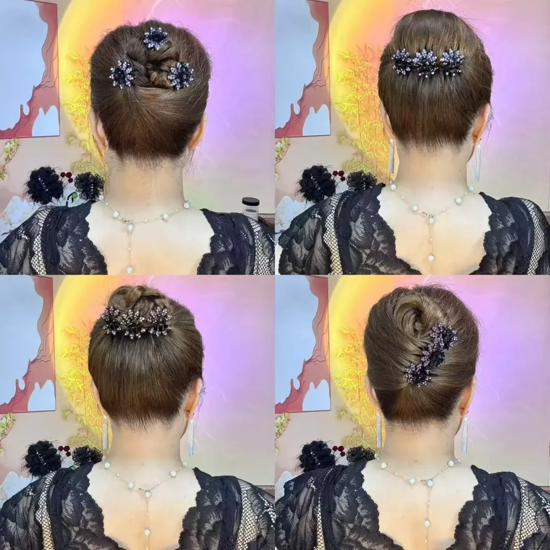 诗泊雅 闪闪花朵小号发夹头发夹盘发夹子