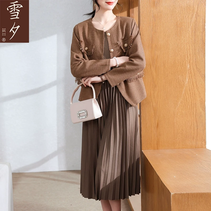 妈妈春装气质小香风休闲外套洋气内搭连衣裙中老年两件套2025新款